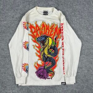 Broken Promises AOP Flame Skull Long Sleeve (Size Small)